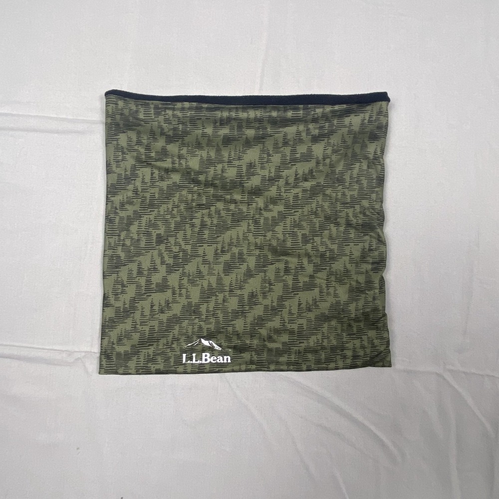 L.L.‎ Bean Performance Neck Gaiter Unisex One Size Green Tree Print Fleece Lined